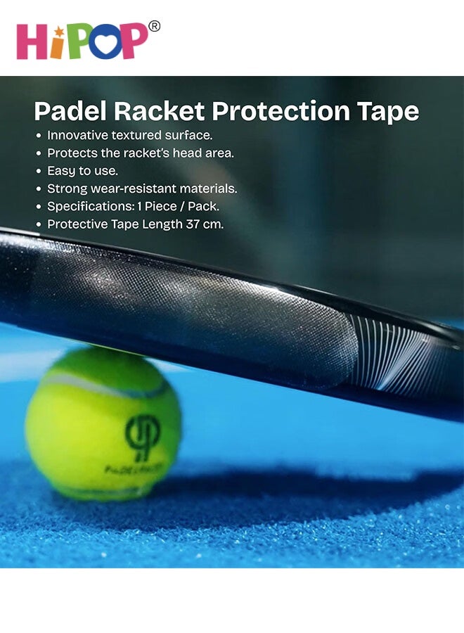 HIPOP 2 Pack Transparent Padel Racket Protector, Clear Durable Shield with Micro Grid, 370x34mm, Lightweight Edge Protection Easy Application - Image 5